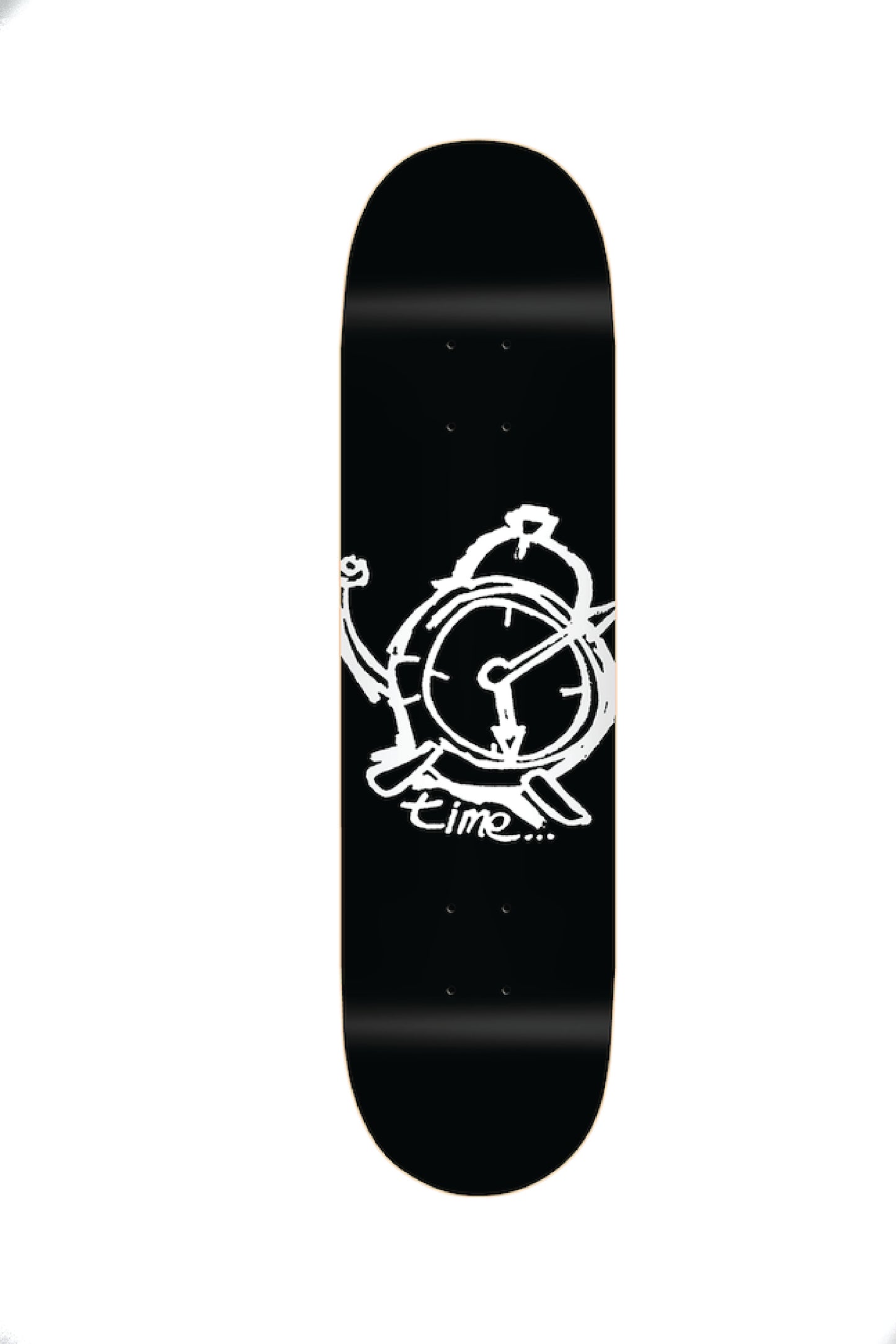Time Skateboards - OG Clock - White Ink On Black