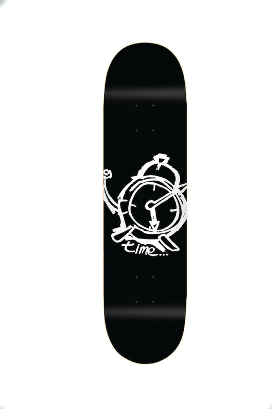 Time Skateboards - OG Clock - White Ink On Black