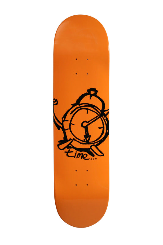 Time Skateboards - OG Clock - Raised Black Ink On Orange
